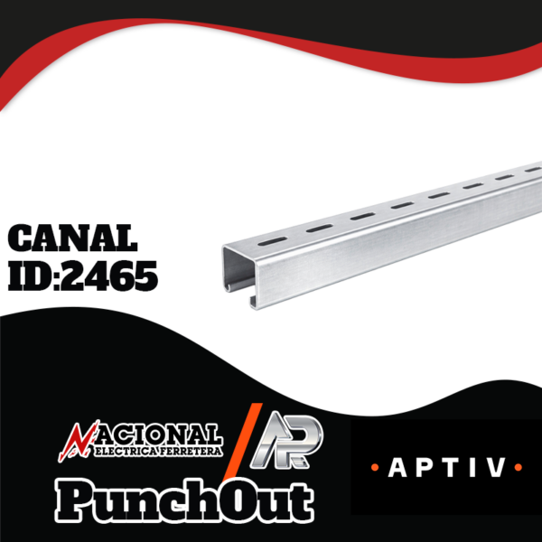 Punch Out- CANAL UNISTRUT ID-2465 CANAL UNISTRUT PERFORADO 4 X 2 cm X 3 mt UOL 4X2