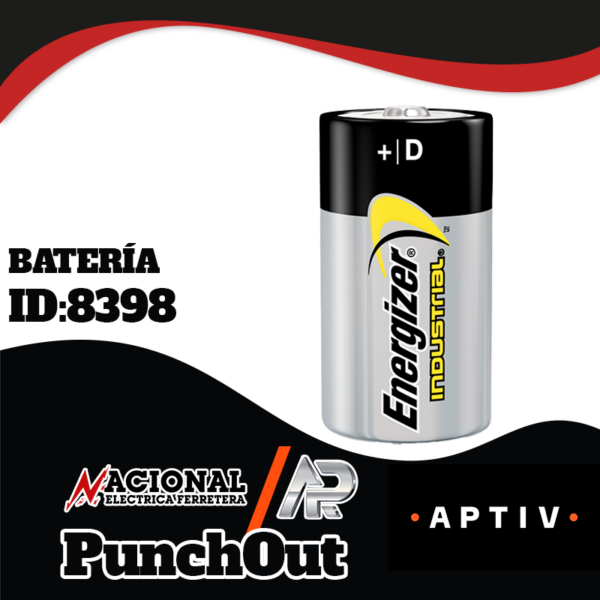 BATERÍA ENERGIZER INDUSTRIAL ALCALINA TIPO D