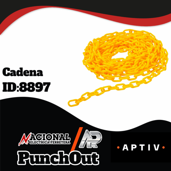 CADENA DE PLASTICO COLOR AMARILLA 8953T6 MC-MASTER/25 METROS