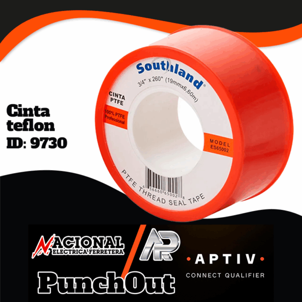 Punch-Out-Cinta-teflon-ID-9730 CINTA TEFLON 19 MILIMETROS 3/4" X 260
