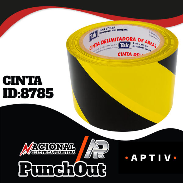 CINTA PARA PISO AMARILLO/NEGRO 3 X 33 MTS. 434006  TUK