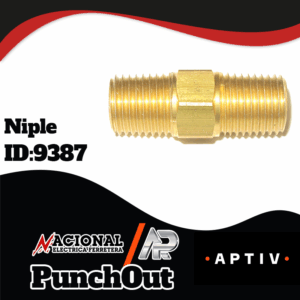 NIPLE BRONCE 6MM X  38MM  1/4 X 1 1/2 CABEZA HEXAGONAL G122B-04-B