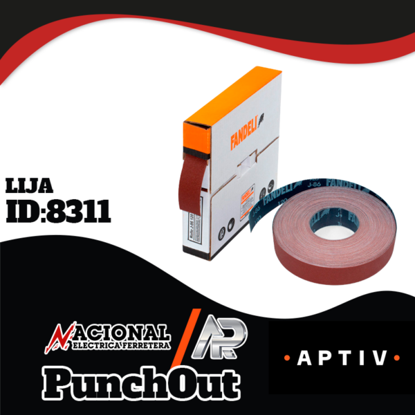 Punch-Out--Lija-ID-8311 LIJA PARA FIERRO J86 G-320 ROLLO 51MMX45.72M