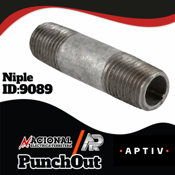 NIPLE GALVANIZADO DE 1/4" X 2" MCA. BARNETT BRASS