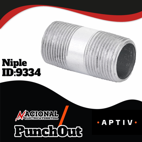 NIPLE GALVANIZADO 1 1/2 X 2 38MM X 51MM