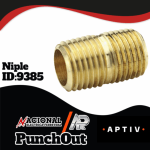 NIPLE BRONCE   6MM X ROSCA CORRIDA 1/4 X ROSCA CORRIDA