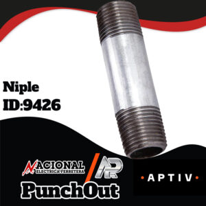 Punch-Out--Niple-ID-9426 NIPLE GALVANIZADO 6MM X 76MM 1/4 X 3