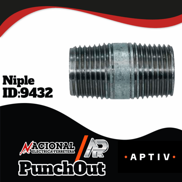 NIPLE GALVANIZADO 13MM X 38MM 1/2 X 1 1/2