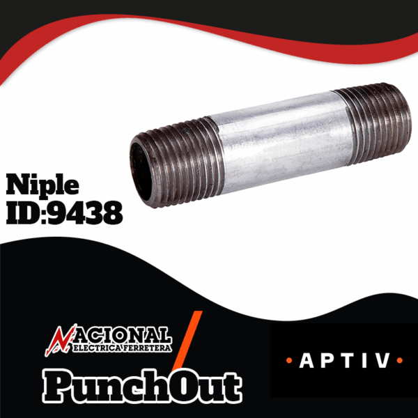 NIPLE GALVANIZADO 13MM X 76MM 1/2 X 3