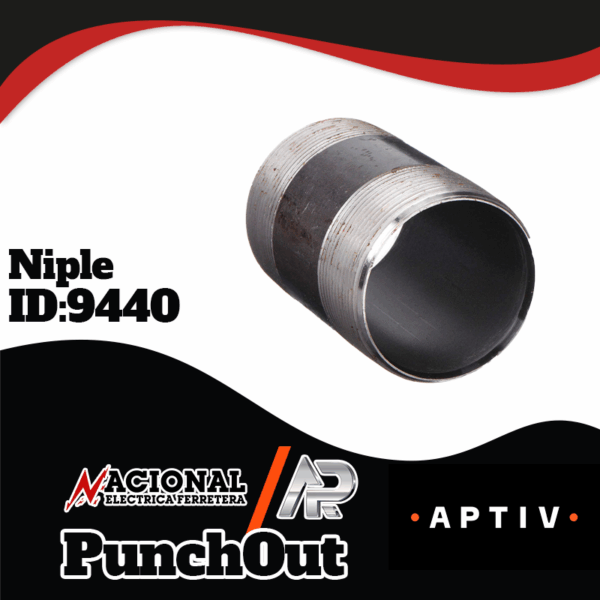 NIPLE NEGRO C-40 6MM X 51MM 1/4" X 2"