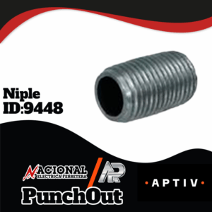 NIPLE ACERO NEGRO CON COPLE ROSCABLE C-40 1/4" X ROSCA CORRIDA