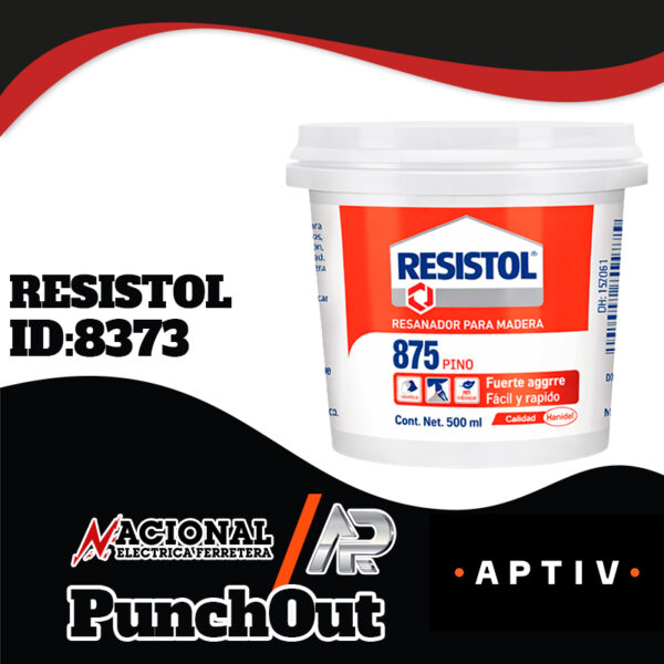 Punch-Out--Resistol-ID-8373 RESANADOR PARA MADERA RESISTOL 875 PINO 500ml.