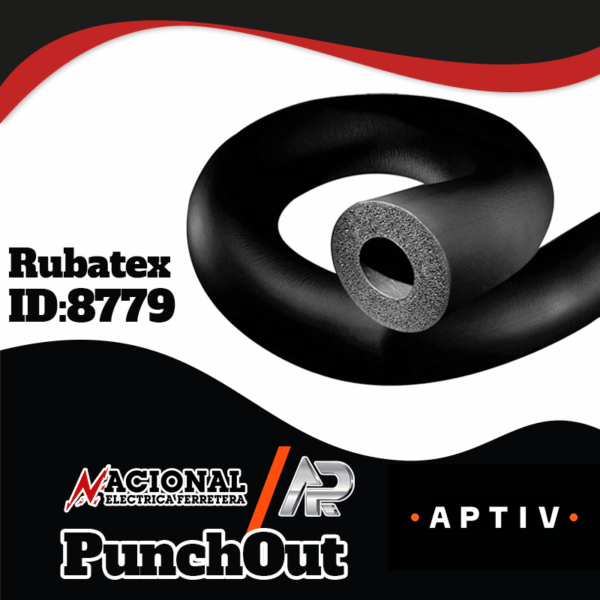 RUBATEX  1 5/8" X 1/2"  TRAMO DE 6 FT