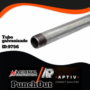 TUBO GALVANIZADO CON ROSCA CEDULA 40 13MM 1/2 X 6.40 MTS