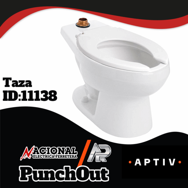 Punch-Out-ID-11138 TAZA PARA FLUXOMETRO TZF NAO BLANCO HELVEX