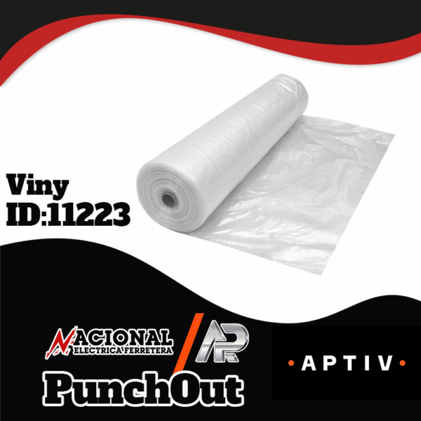 Punch-Out-vinyl-ID-11223 HULE VINYL TRANSPARENTE CAL. 600 DE 1.40 X 50 MTS. LARGO ROLLO RV-20