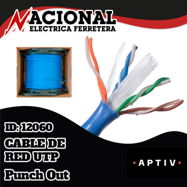 CABLE DE RED UTP 2412 CAT 6 BELDEN ROLLO 305M AZUL