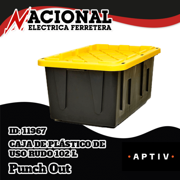CAJA DE PLÁSTICO DE USO RUDO 102 L NEGRO