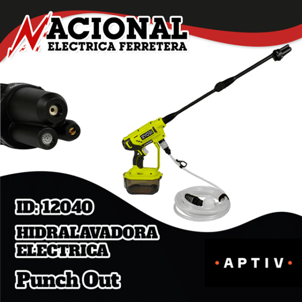 HIDRALAVADORA ELECTRICA INALAMBRICA 320 PSI RYOBI MOD. RY120352K