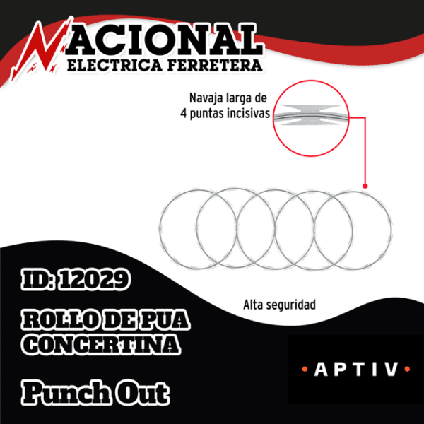 ROLLO DE PUA CONCERTINA ALTA SEGURIDAD 45 X 24 X 8 MTS. CAL. 25 #44920 TRUPER
