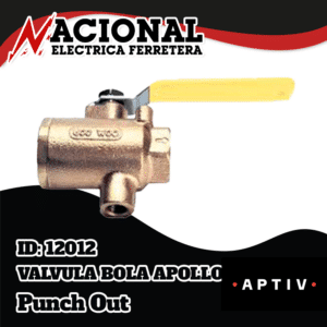 VALVULA BOLA APOLLO PUERTO COMPLETO CON DESFOGU PIEZA E DE BRONCE 125LBS 3/8"  7K-102-27