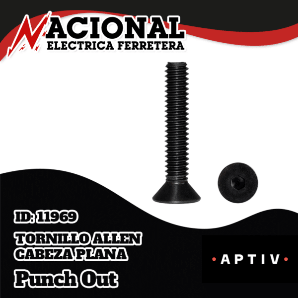 TORNILLO ALLEN CABEZA PLANA 3/8-16 X 1.1/2.