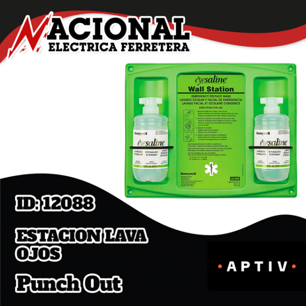 Punch-Out-ESTACION-LAVA-OJOS--ID-12088 ESTACION LAVA OJOS EMPOTRABLE C/2BOTELLAS DE SOLUCION PAQ 32oz.