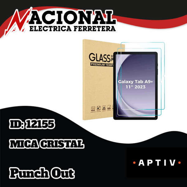 Mica Cristal templado para Samsung Galaxy Tab A9+ Plus 11 " 2 piezas