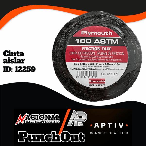 CINTA AISLAR PLAYMOUNTH 1002 3/4" X 60' TELA