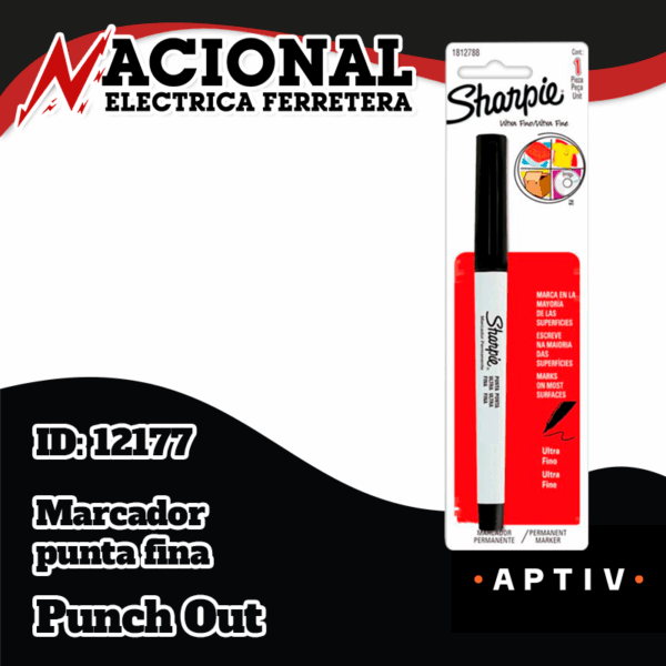 MARCADOR SHARPIE PERM. P.FINO NEGRO