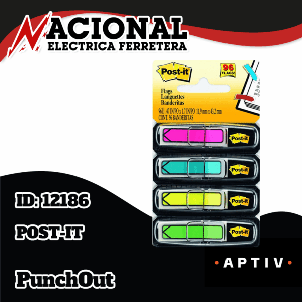 BANDERITAS 3M POST-IT FLECHA BRILLANTE MOD. 684ARR4 / PIEZA