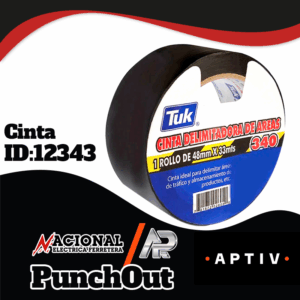 CINTA PARA PISO NEGRA 2" X 33 MTS. 434041 TUK