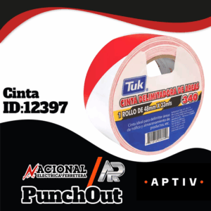 CINTA PARA PISO BLANCO/ROJO 2" X 33 MTS. 434044 TUK
