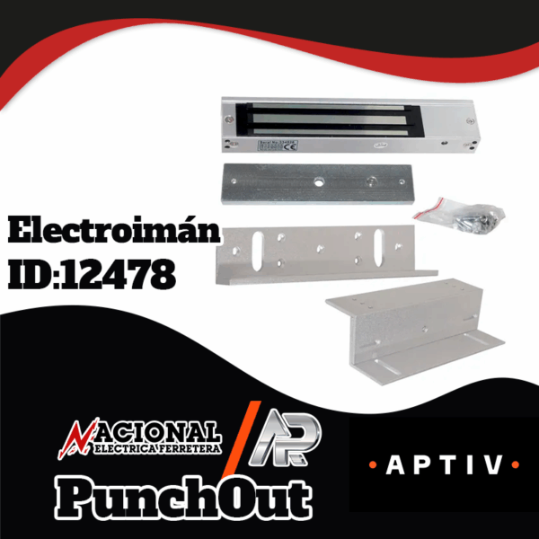 Punch-Out-Electro-imán-ID-12478 KIT DE ELECTROIMAN 280KG CON SOPORTE Z-I PARA MONTAJE MCA. JR MOD A280ZL