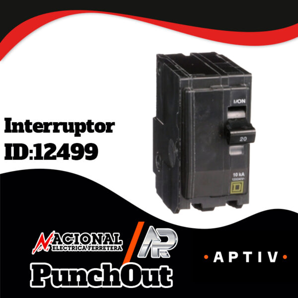 INTERRUPTOR SQD 2 POLOS 20A QO220