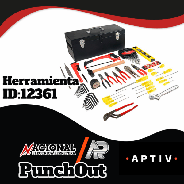 JUEGO BASICO INDUSTRIAL PARA ELECTRICO EN PULGADAS, 65 PIEZAS CON CAJA D7C20 98166 URREA
