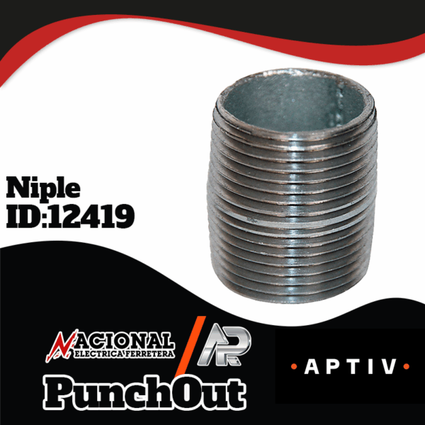NIPLE GALV. 3/8 X 2 ROSCA CORRIDA