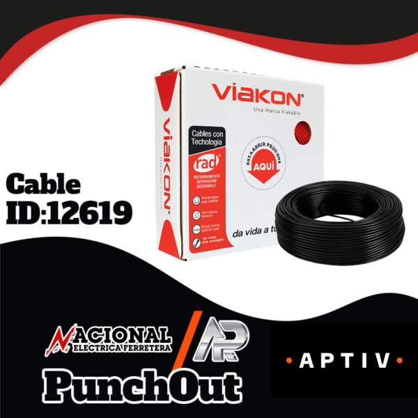 CABLE THWN - THHN #10 NEGRO CAJA 100 METROS VIAKON (SLX664)