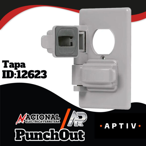 Punch-Out--ID---12623 TAPA DUPLEX PARA INTEMPERIE LINEA STANDARD 46410 PPIN-DOS VOLTECK