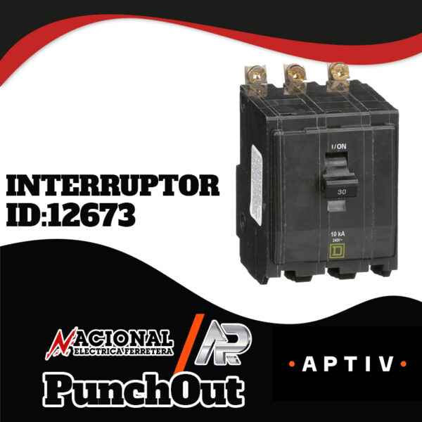 INTERRUPTOR SQD 3 POLOS 30A QOB330