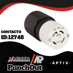 Contacto NEMA L16-30R 3P 4H 30A 480V – Bryant 71630NC