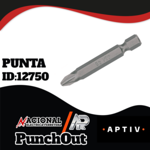Punta para desarmador Pozidriv PZ2 #2 1/4" x 2" Truper 12162 / PUDE-2202
