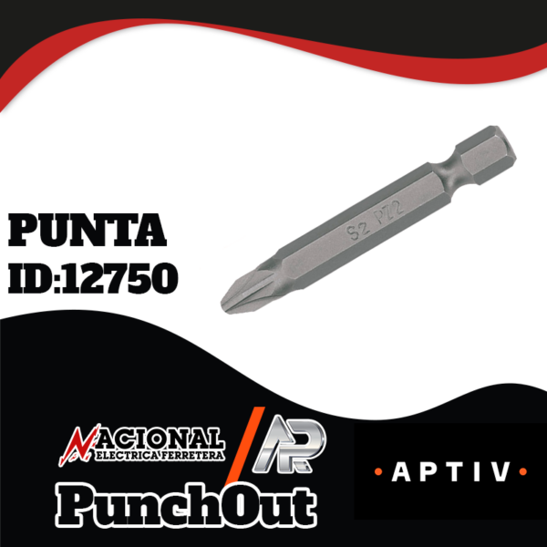 Punta para desarmador Pozidriv PZ2 #2 1/4" x 2" Truper 12162 / PUDE-2202